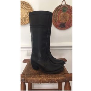 Frye Tall Jane Western Riding Leather Boots, 5.5, stretched to fit 6